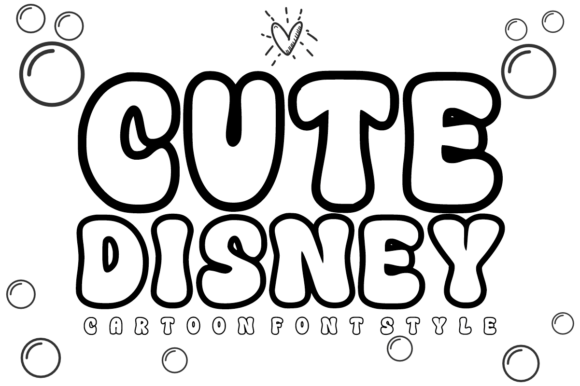 Cute Disney: A Whimsical Outline Font for Playful Design