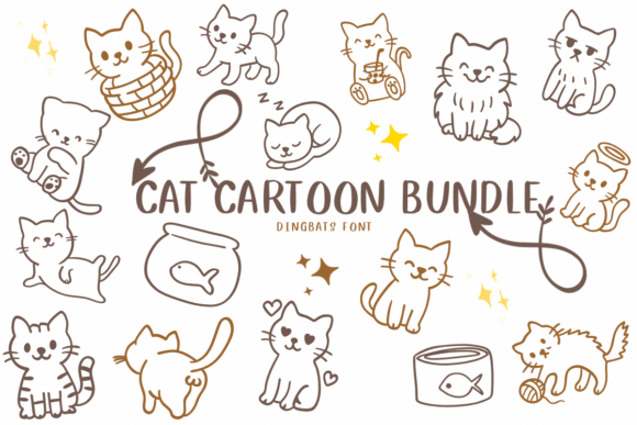 Infuse Whimsy and Warmth with the Cat Cartoon Bundle Font